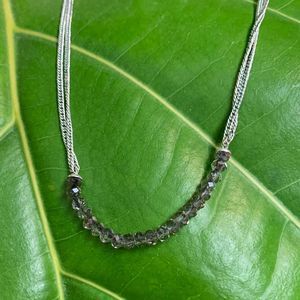 Stella & Dot Silver Smokey Piper Layering Necklace